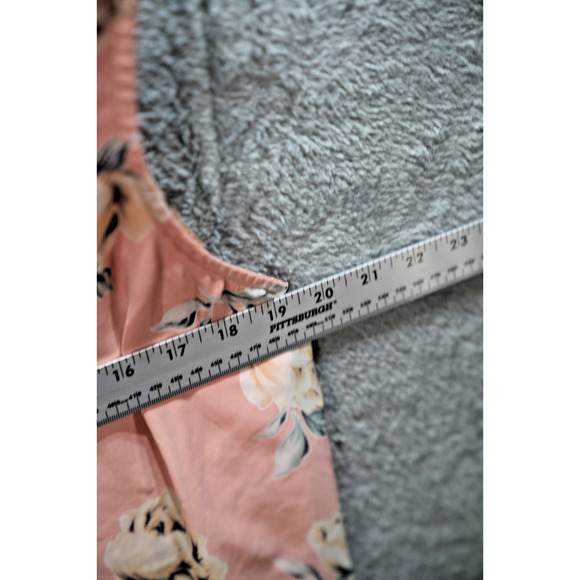 C by Bloomingdale’s Blush Floral Tank Top XL Sleeveless Lined Chiffon Blouse - Picture 5 of 7